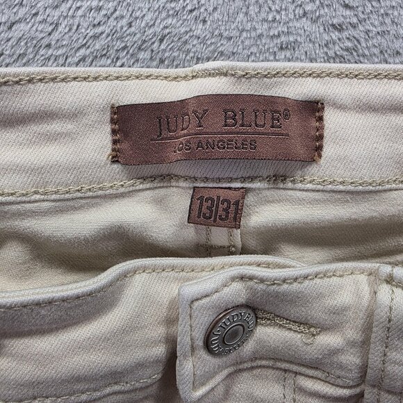 Judy Blue Jeans Womens 13/31 Off White Straight Fit Raw Hem Stretch JB82532C - Picture 3 of 11